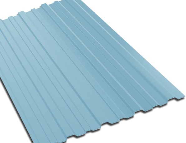 Профнастил стальной стеновой односторонний плоский гладкий небесно-голубой С8 0,45х8х1150х1200х2500 мм ТУ 11-2000-004-1394544-06 фото
