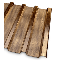 Профнастил стальной стеновой односторонний плоский гладкий античный дуб фото