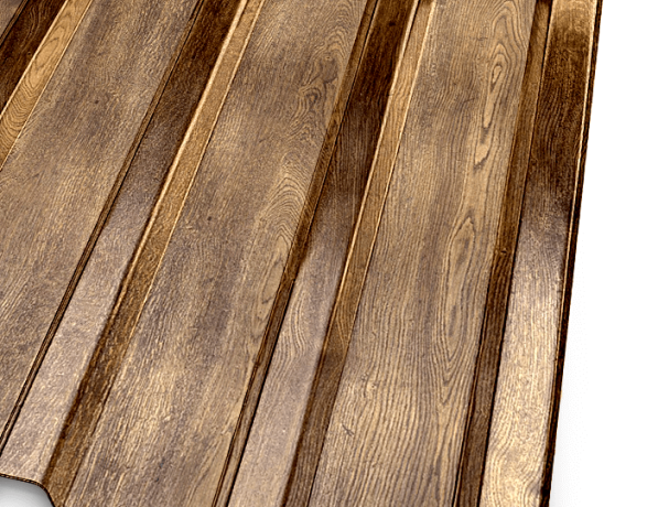 Профнастил стальной стеновой односторонний плоский гладкий античный дуб С75 0,7х75х1000х1047 мм ГОСТ 24045-94 фото