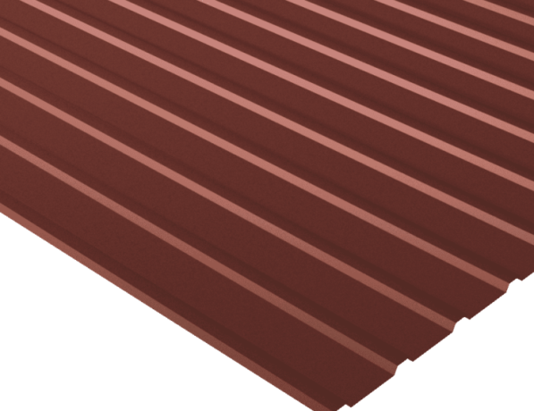 Профнастил стальной стеновой односторонний волна гладкий оксид красный С75 0,7х75х1000х1047 мм ГОСТ 24045-94 фото